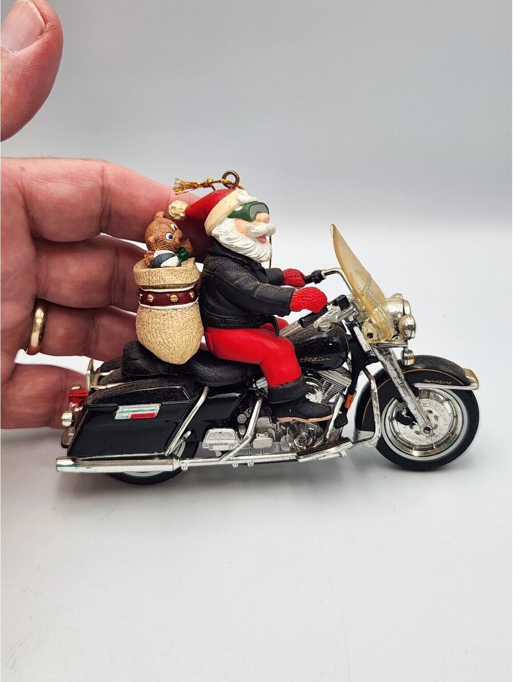 Harley-Davidson Santa on Motorcycle Christmas Ornament RKS 97 with Teddy Bear P7